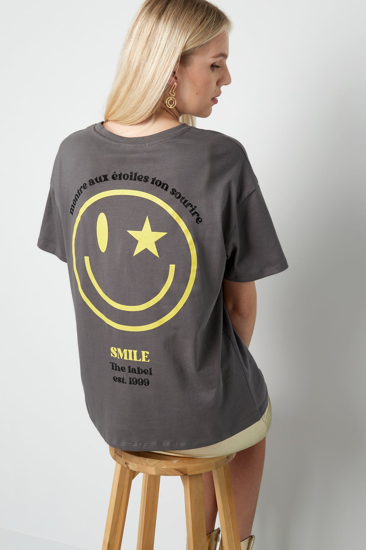 T-shirt en coton happy life smiley