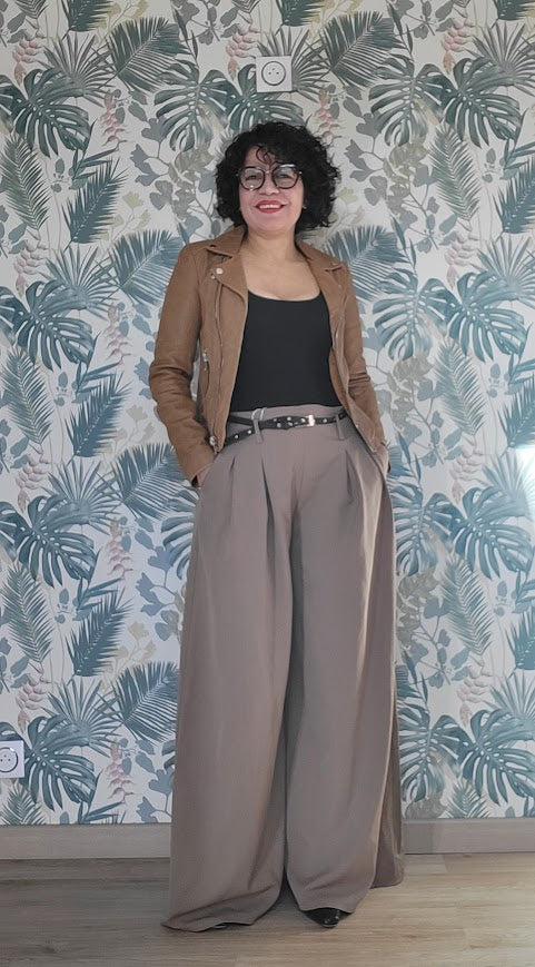 pantalon habille taille haute avec ceinture