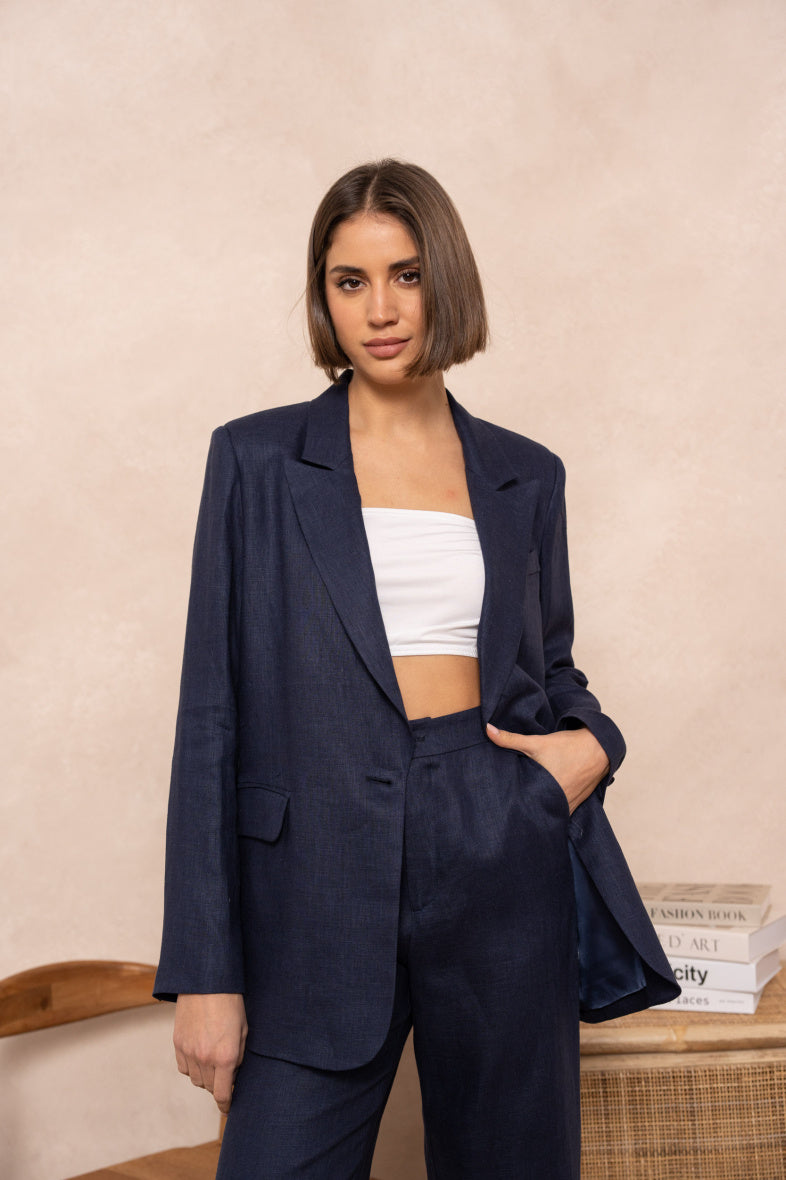 Veste over size uni, 100% lin