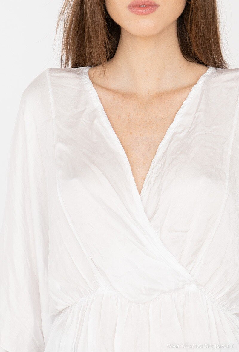 Blouse blanche cache-cœur