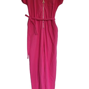 Combinaison rose en coton et lin
