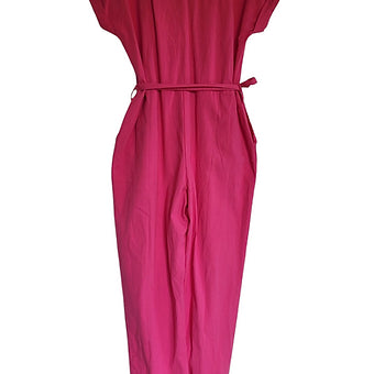 Combinaison rose en coton et lin