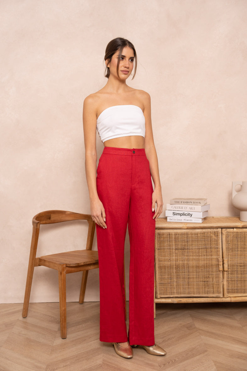 Pantalon 100 % Lin