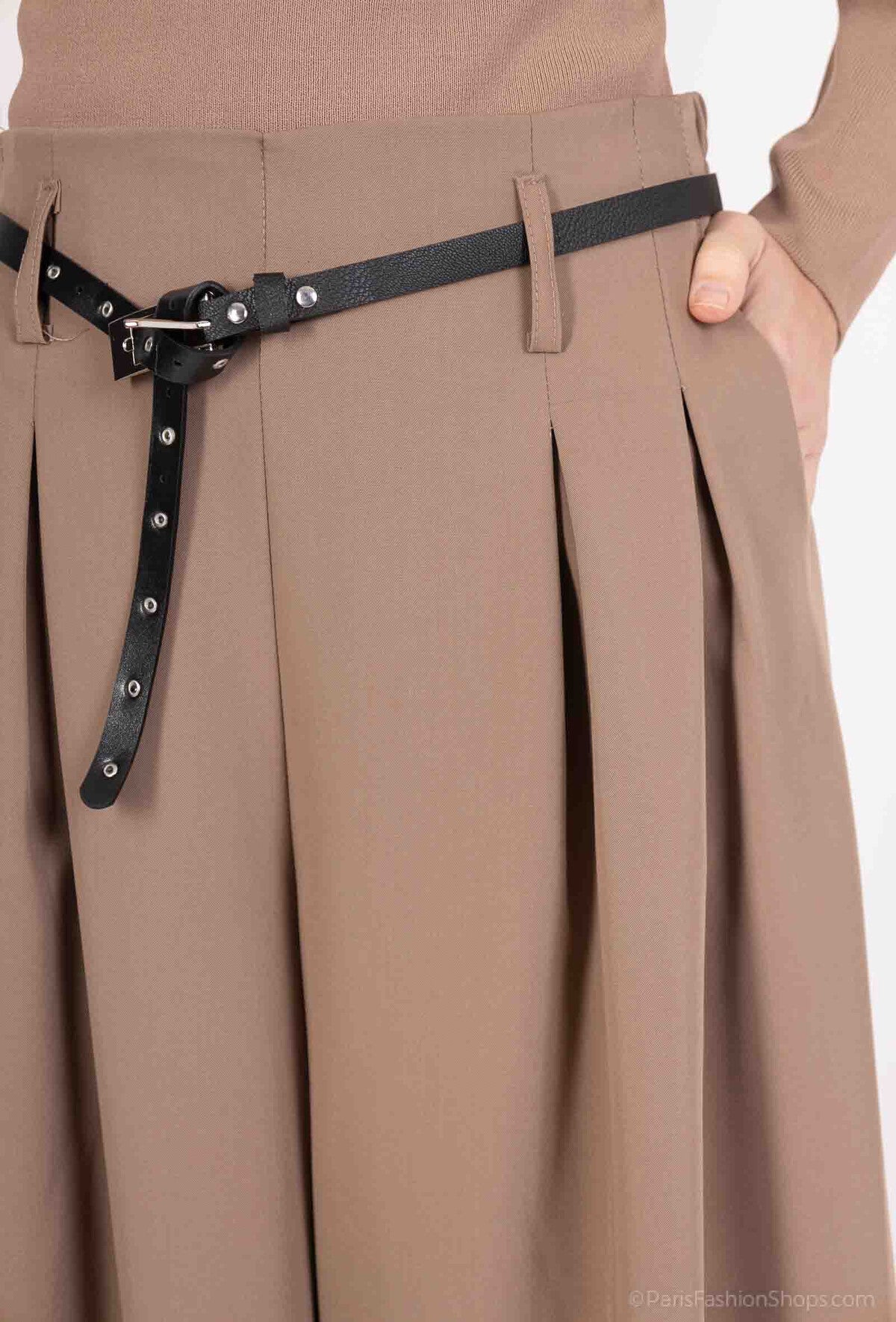 pantalon habille taille haute avec ceinture