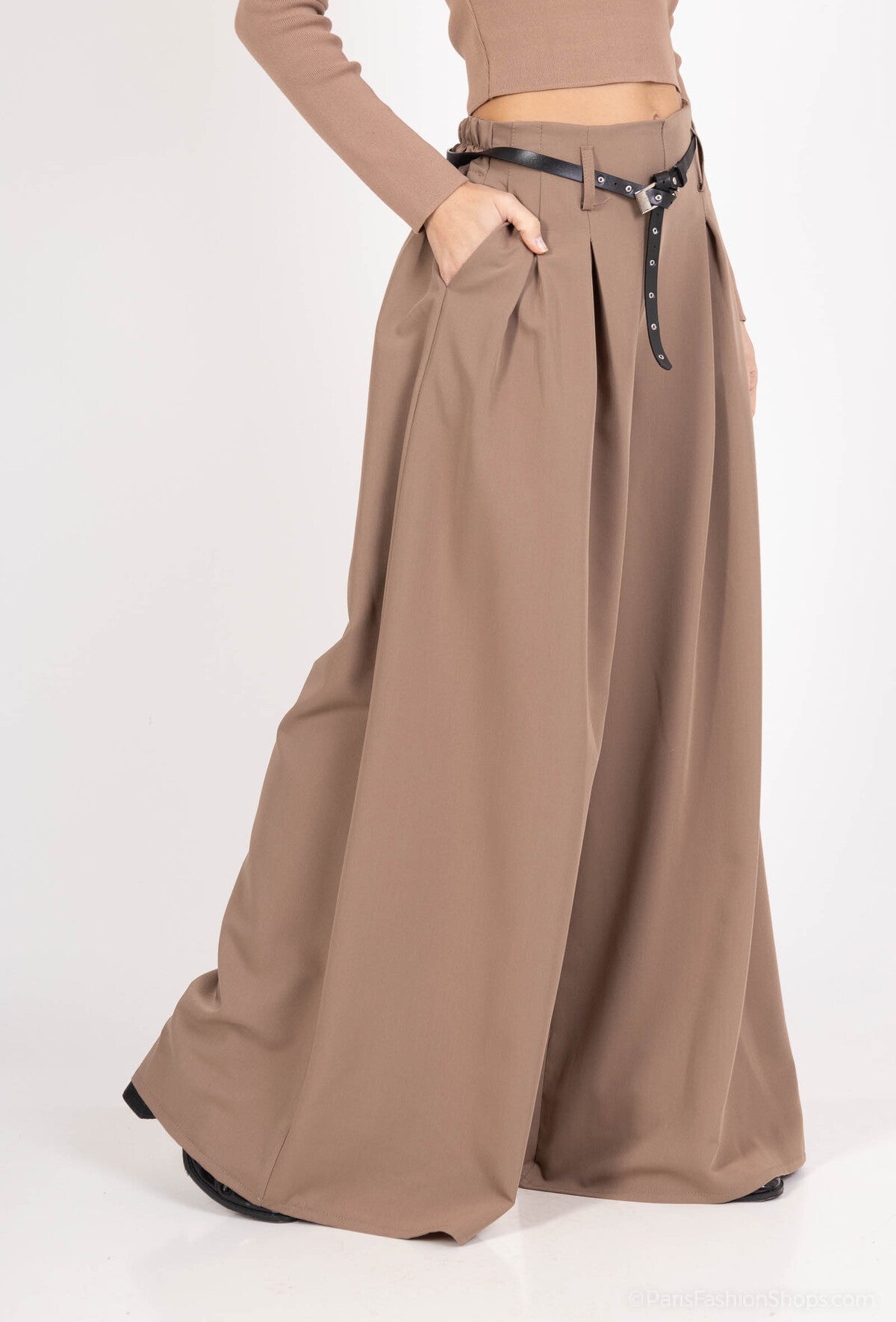 pantalon habille taille haute avec ceinture