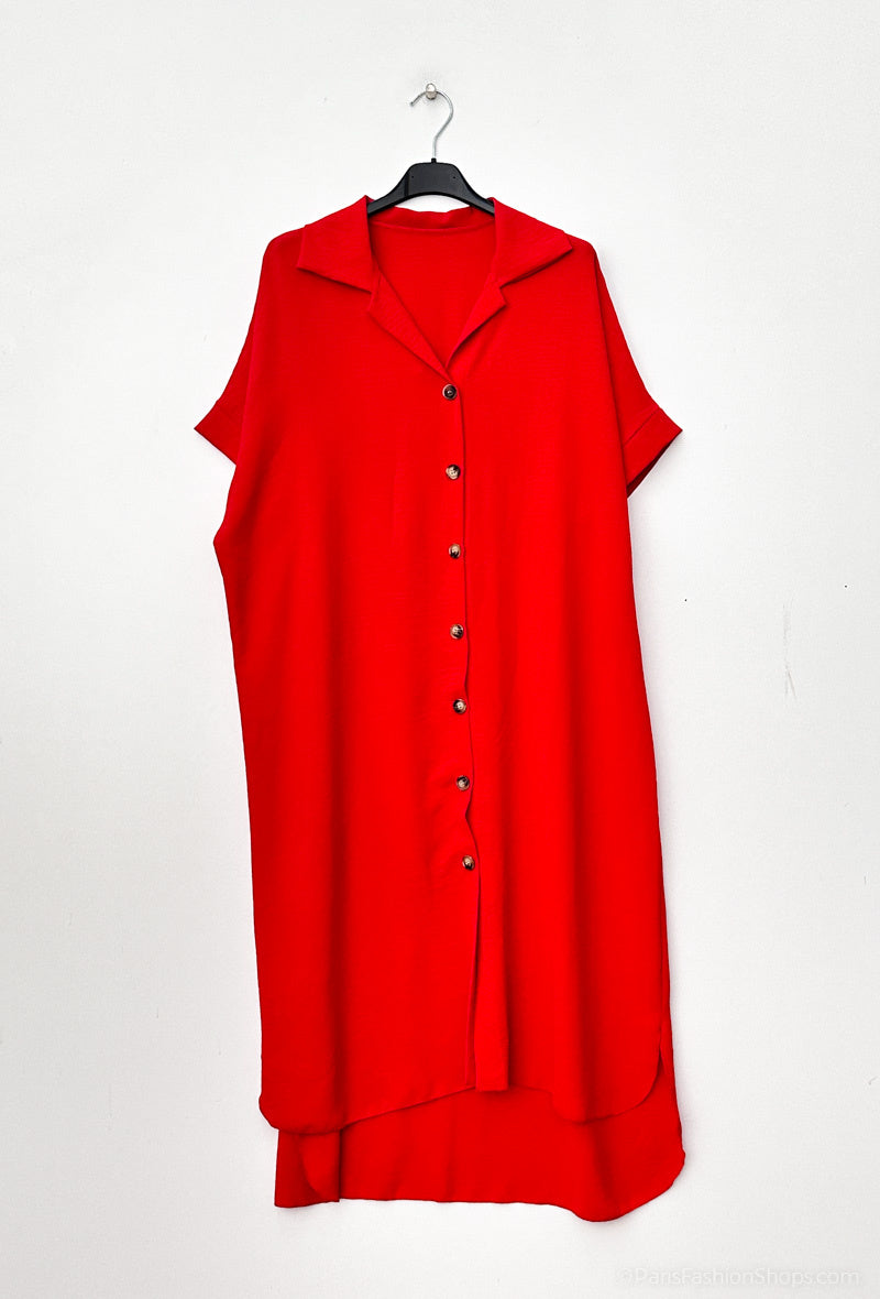 Robe chemisier rouge