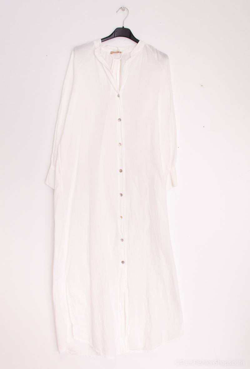 Robe chemise blanche en coton