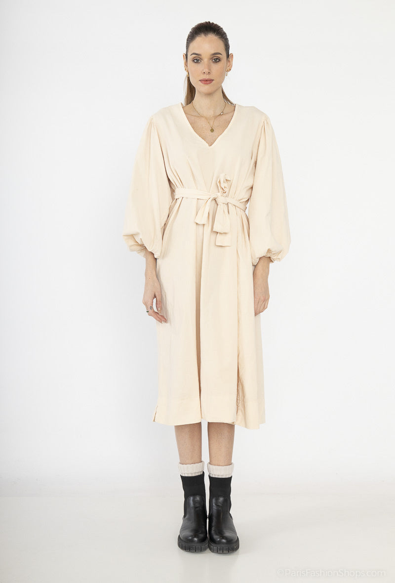 Robe long en velours côtelé