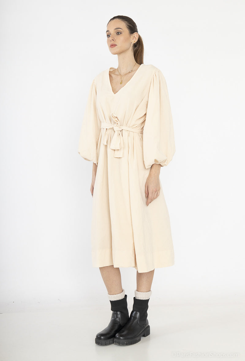 Robe long en velours côtelé