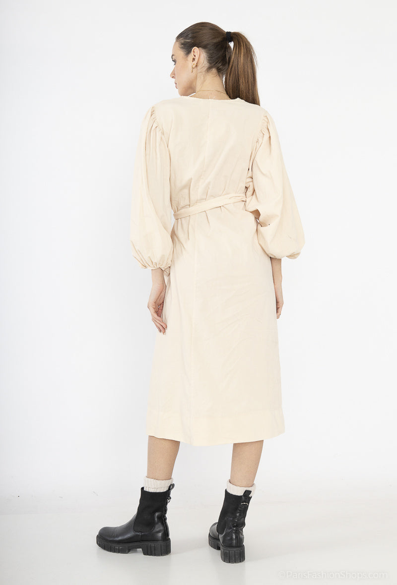 Robe long en velours côtelé