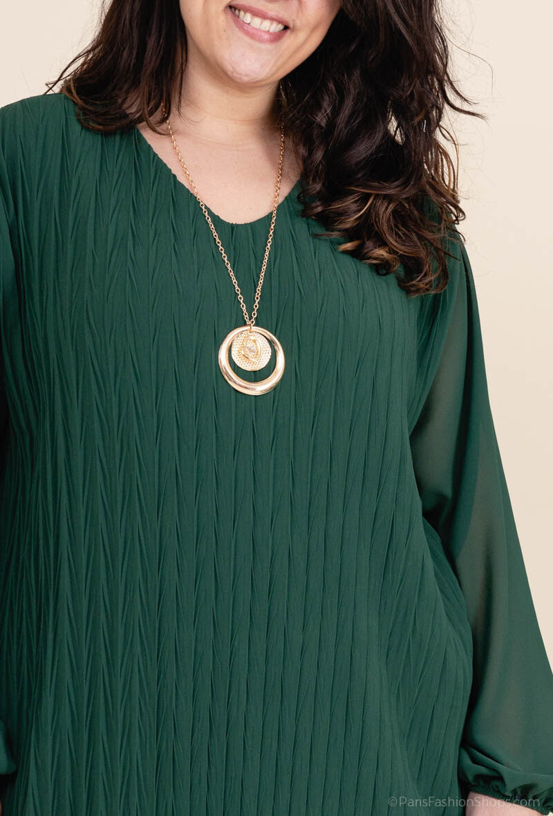 Robe plissée avec collier Grande taille
