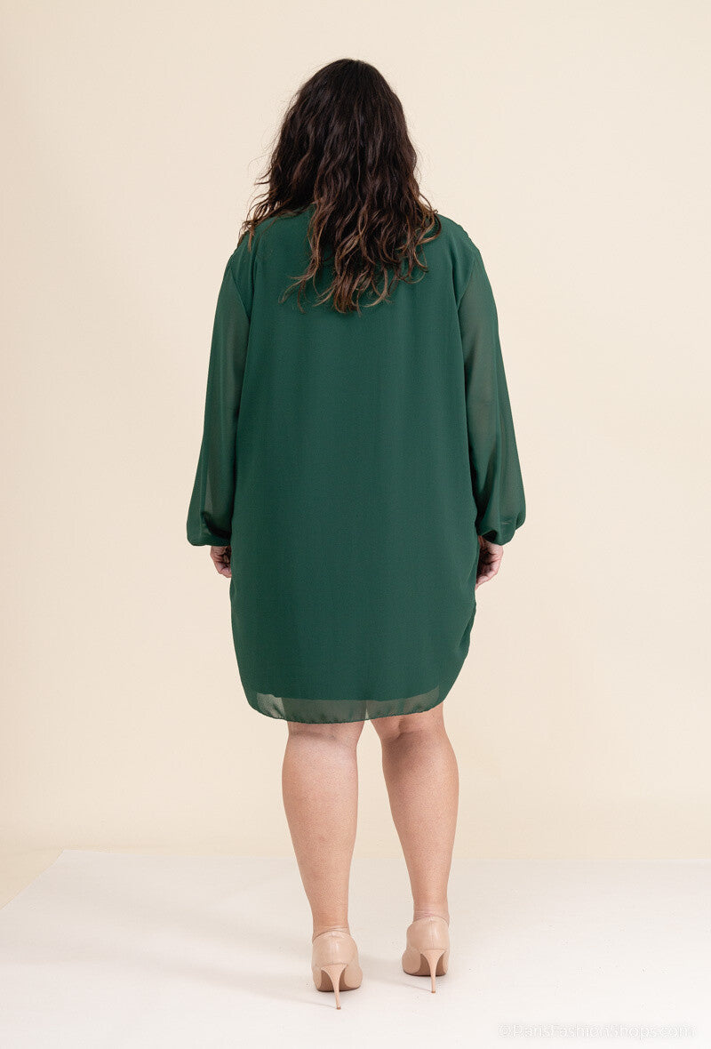 Robe plissée avec collier Grande taille