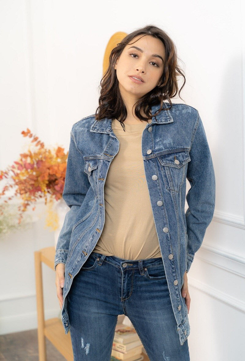 Veste longue en jean