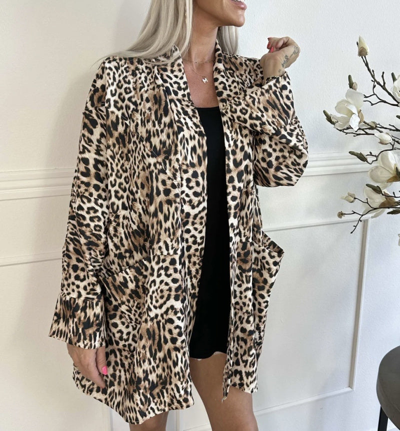 Gilet léopard avec poches