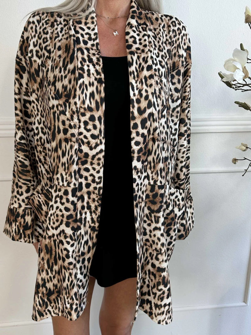 Gilet léopard avec poches