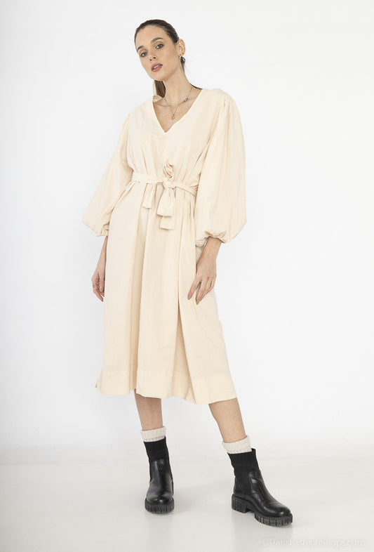 Robe long en velours côtelé