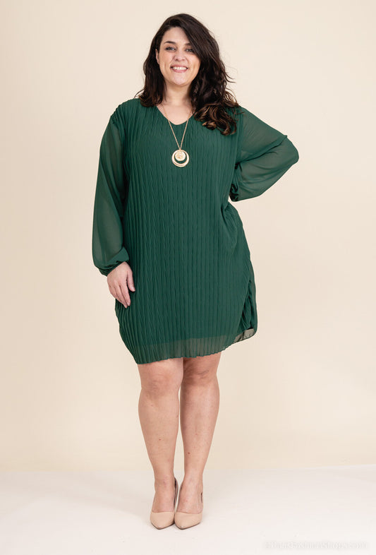 Robe plissée avec collier Grande taille